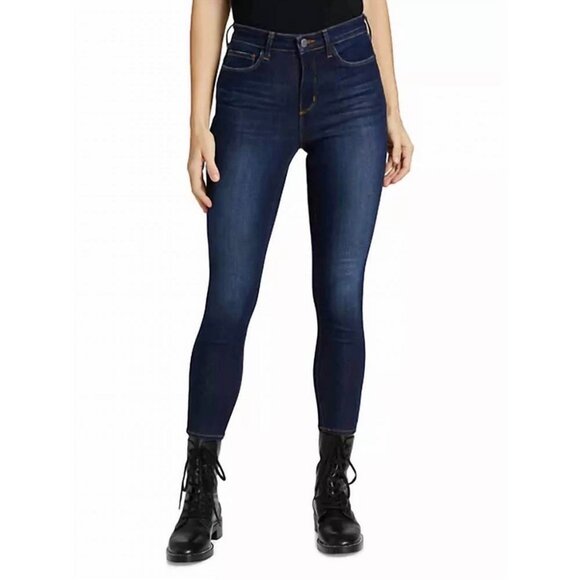 L'Agence Margot HIgh-Rise Skinny Jeans Baltic Dark Blue Style 2294DXL Size 24 - Picture 1 of 9